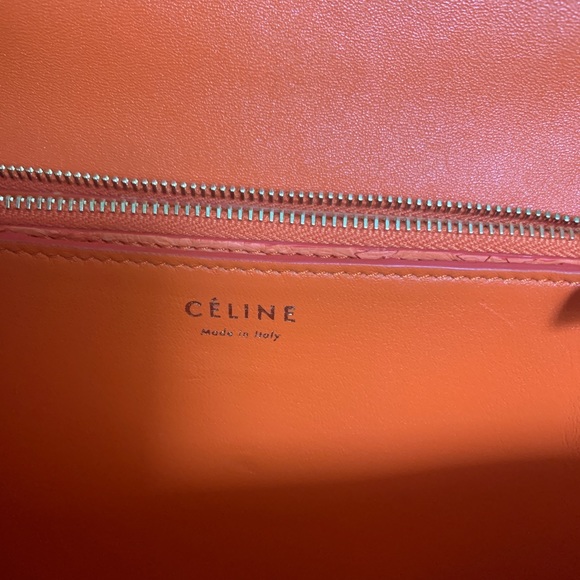 Authentic Celine box bag in bright orange python - Picture 6 of 8
